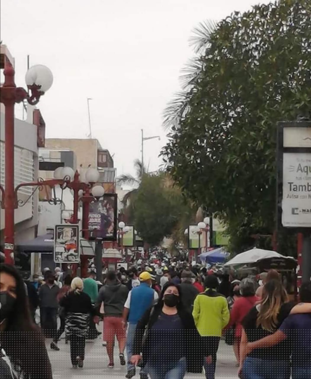 Centro de Arica, Paseo 21 de Mayo en cuarentena.